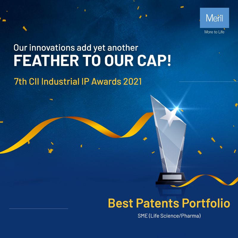 Best Patents Portfolio Award - SME (Life Science/Pharma) at the 7th CII Industrial IP Awards 2021