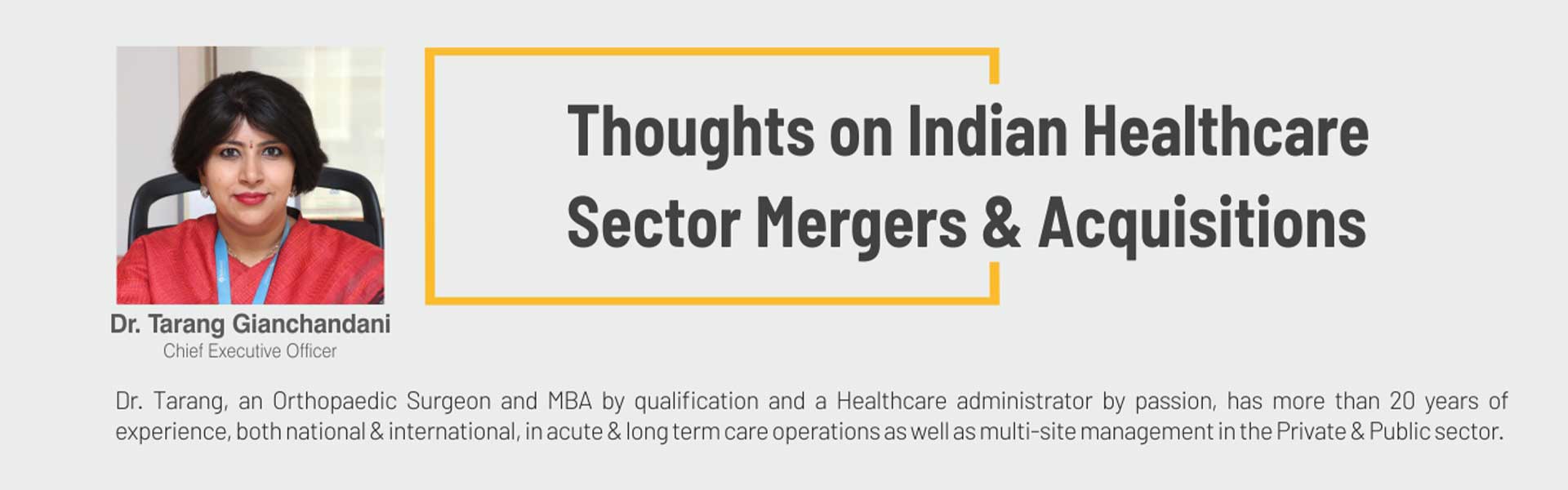 Thoughts on Indian Healthcare Sector Mergers & Acquisitions