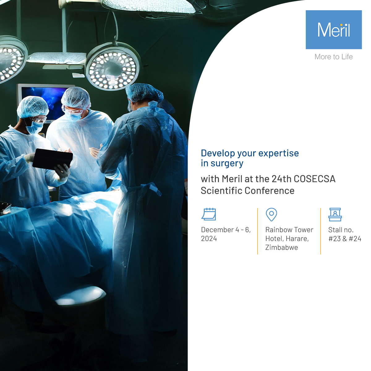 Join Meril at the 24th COSECSA Scientific Conference & Pre-Conference Workshop